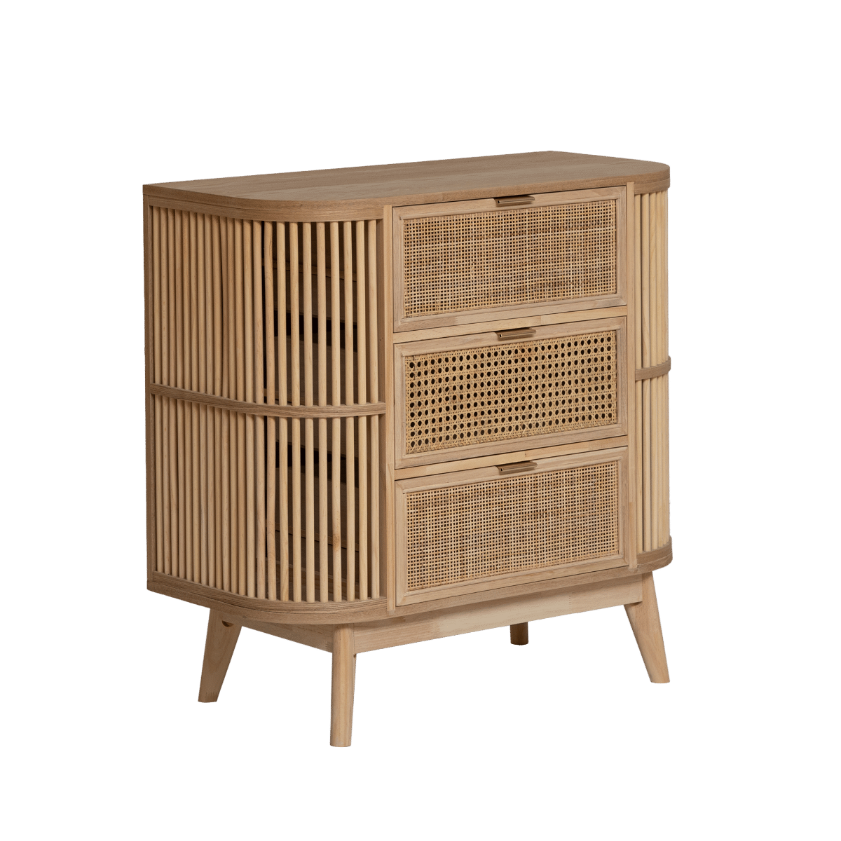 Table de chevet cannage bois
